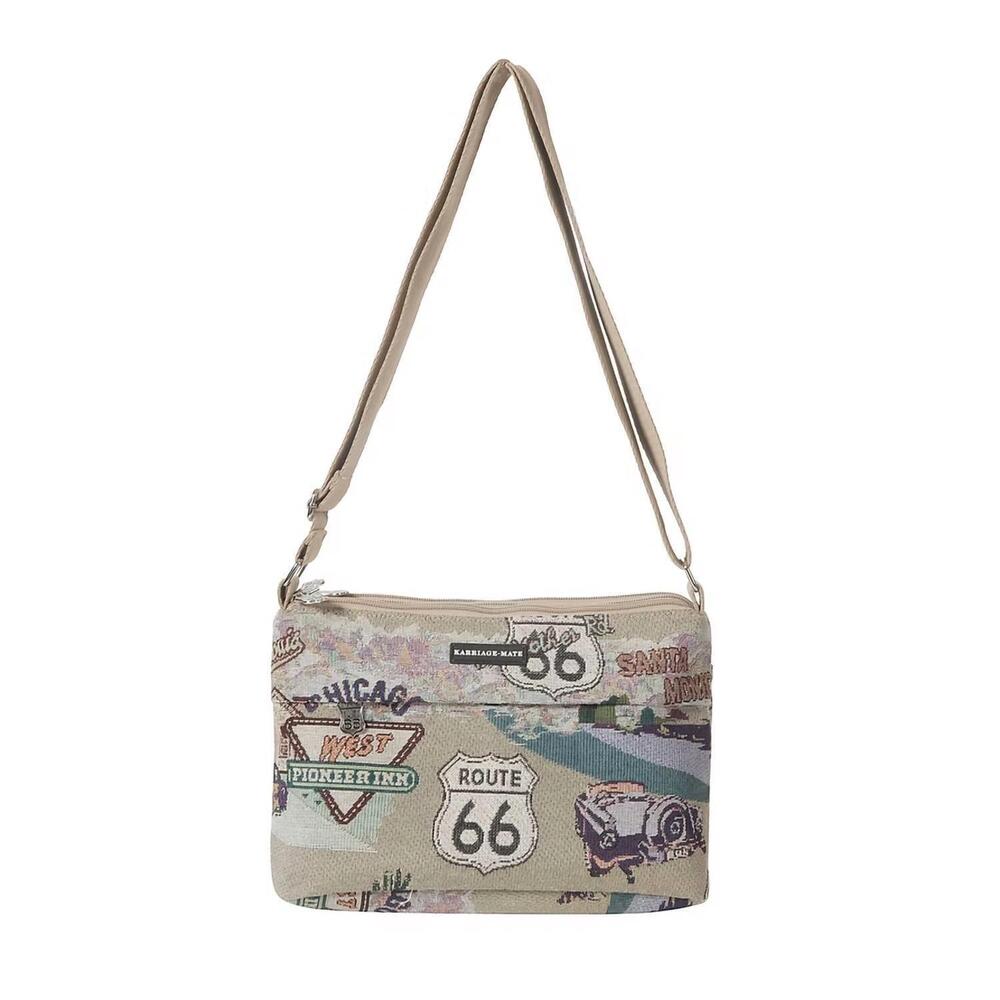 NEW ROUTE 66 women's polyester crossbody bag in beige